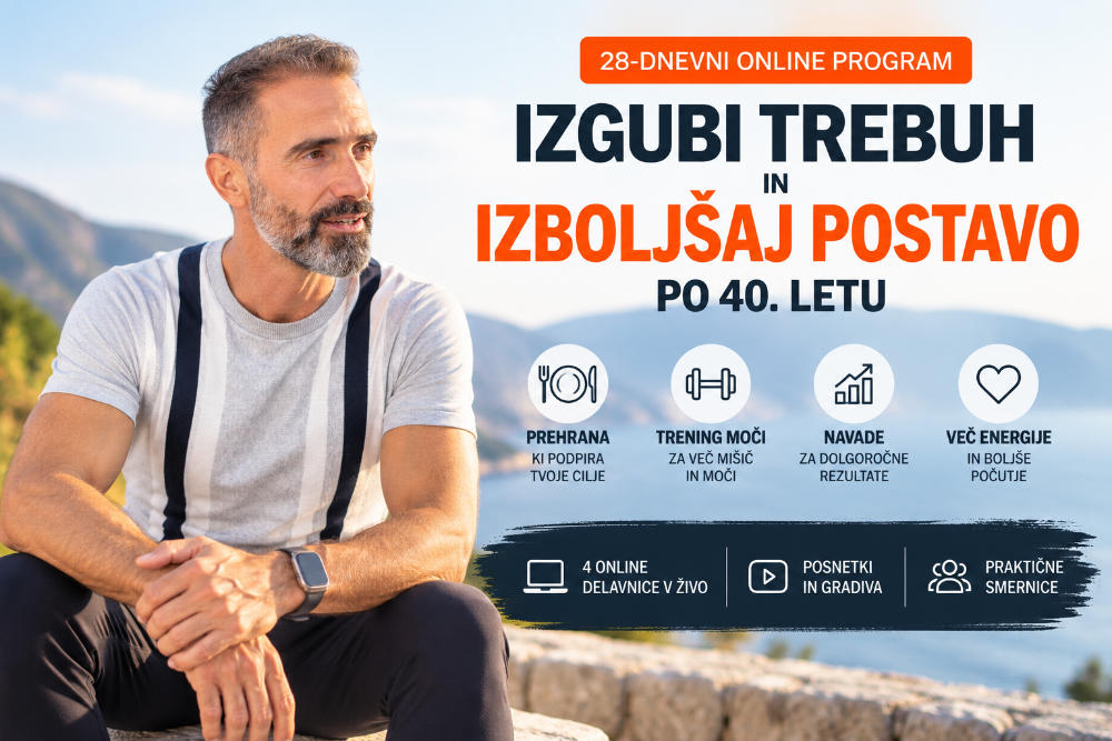 Izgubi trebuh in izboljšaj postavo po 40. letu – 28-dnevni online program